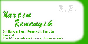 martin remenyik business card